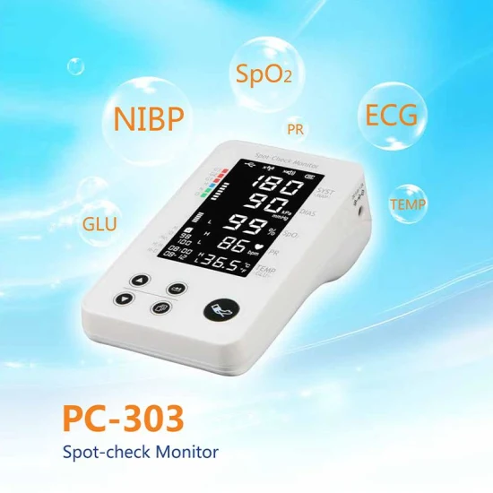 Lepu tensiomètre 4.3 pouces SpO2 Pr NIBP Temp ECG contrôle ponctuel de la glycémie moniteur Patient avec application gratuite pour Smartphone